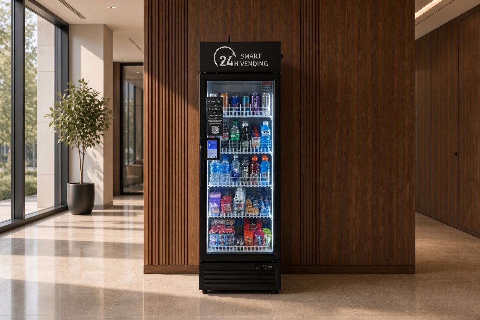 Shane's Treats machine in an office lobby